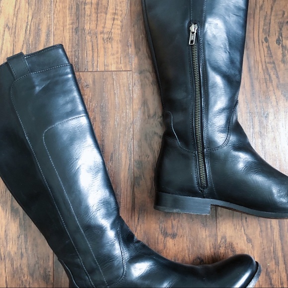 Frye Melissa Tall Riding Boots, black leather, knee high, low heel, size 9.5 - Picture 10 of 16